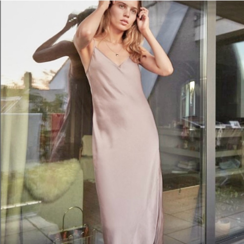 Babaton Bellamy slip dress light mauve S